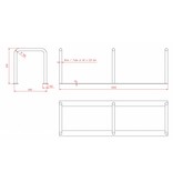Support à vélos avec 3 arceaux 2000 x 600 x 650 mm