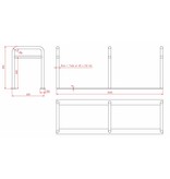 BICYCLE RACK WITH 3 BRACKETS 2000 x 600 x 800 mm