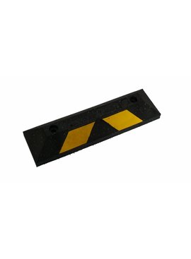 Butée de parking L1830xl150xh100 mm en caoutchouc vulcanisé noir avec  bandes reflechissantes jaune