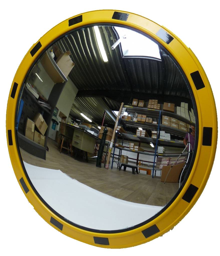 Mirror for industry (Round) 800 mm - yellow/black frame