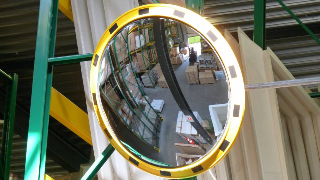 Mirror for industry (Round) 800 mm - yellow/black frame