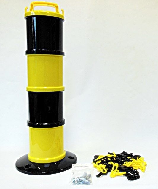 Modular beacon Yellow / Black Ø 200 mm + 5 m chain