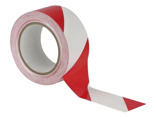 Signalisatielint 50 mm x 100 m - rood/wit