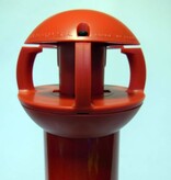 Aluminium paal 97 cm x Ø 60 mm, 4 haken + voetstuk met 2 reflectoren