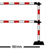 Extra meter "Express" afbakening met 2 dwarsliggers Rood / Wit