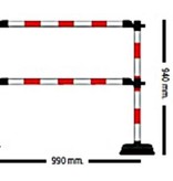 Extra meter "Express" barrier - 2 crossbars Red / White