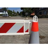 Telescopische barrière plank met eindhaken 100-180 cm - geel/zwart