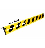 Barrière télescopique avec crochets d'extrémité 100-180cm - jaune/noir