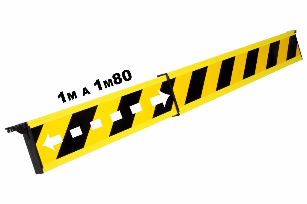 Telescopic barrier with end hooks 100-180 cm - yellow/black