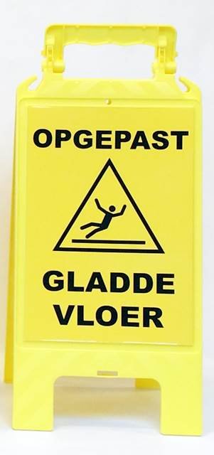 Veiligheidsbaken "opgepast gladde vloer"