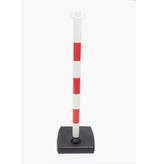PVC post with fillable base as ballast 4 kg, 90 cm, red / white