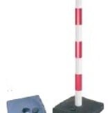 PVC post with fillable base as ballast 4 kg, 90 cm, red / white