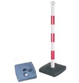 PVC post with fillable base as ballast 4 kg, 90 cm, red / white