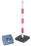 PVC post with fillable base as ballast 4 kg, 90 cm, red / white