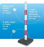 PVC post with fillable base as ballast 4 kg, 90 cm, red / white