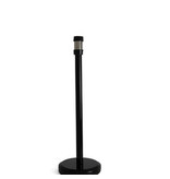 Black queue barrier post with black retractable belt - 2,10 meter