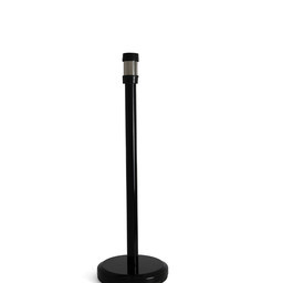 Black queue barrier post with black retractable belt - 2,10 meter