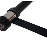 Zwarte riempaal met oprolbaar zwart lint - 2,10 meter