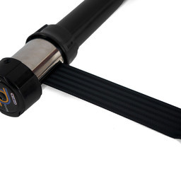 Zwarte riempaal met oprolbaar zwart lint - 2,10 meter