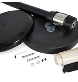 Zwarte riempaal met oprolbaar zwart lint - 2,10 meter