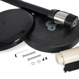 Zwarte riempaal met oprolbaar zwart lint - 2,10 meter