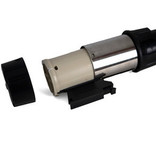 Zwarte riempaal met oprolbaar zwart lint - 2,10 meter