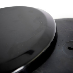 Zwarte riempaal met oprolbaar zwart lint - 2,10 meter