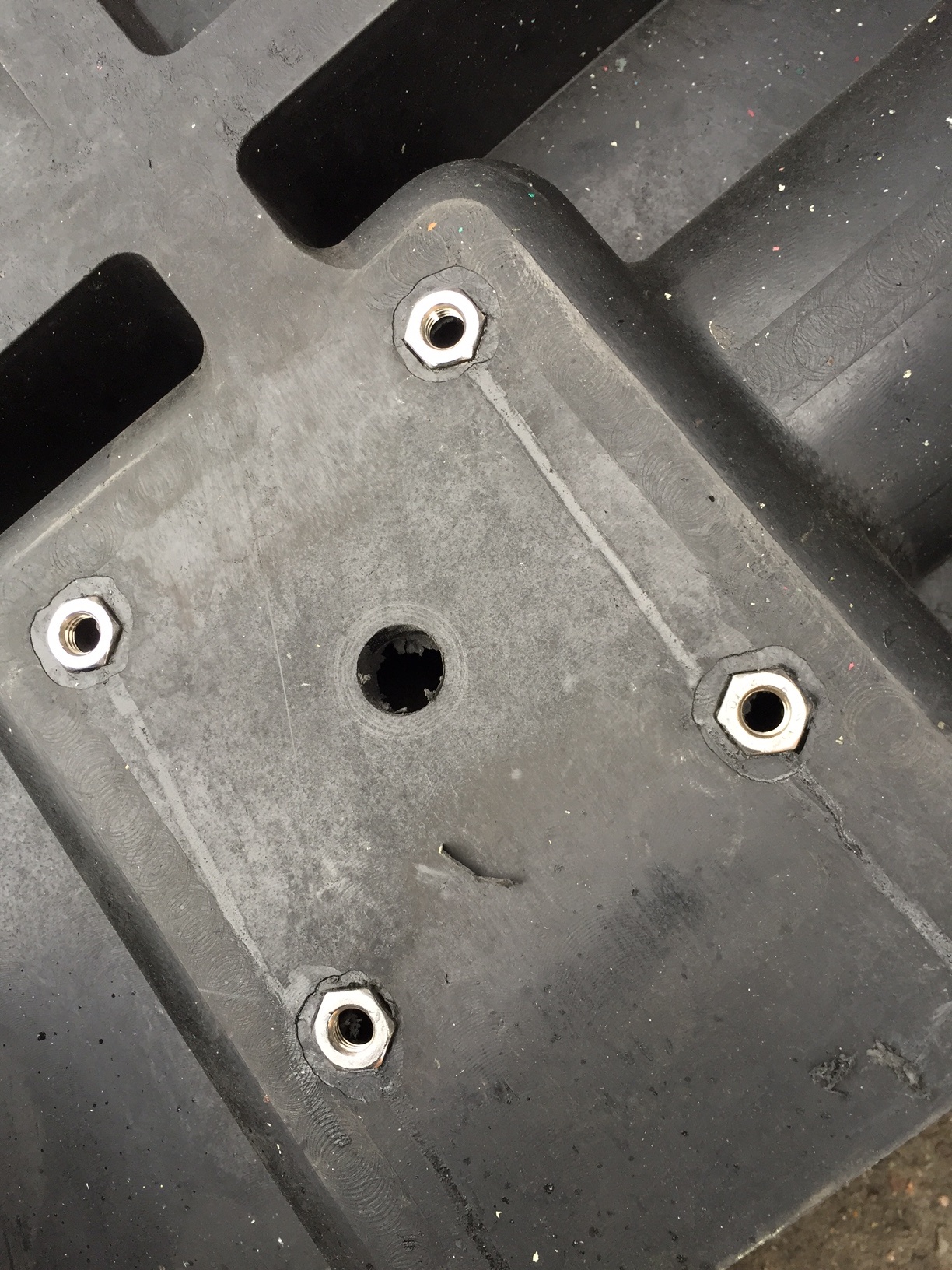 Rubber mounting base for parking bracket Stopblock to embed