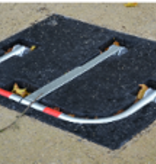 Parking bracket Stopblock on mounting base to embed