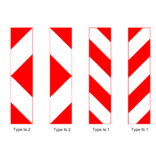 Balise de chantier Type 1 A1+B1 - 300 x 1100 mm + RA3 - 7 STRIES -