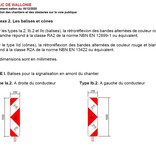 Balise de chantier Type 2 A+B + RA2 - 250 x 1000 mm - CHEVRONS/ARROW - (40x40 mm)