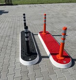 Modular traffic island red center element