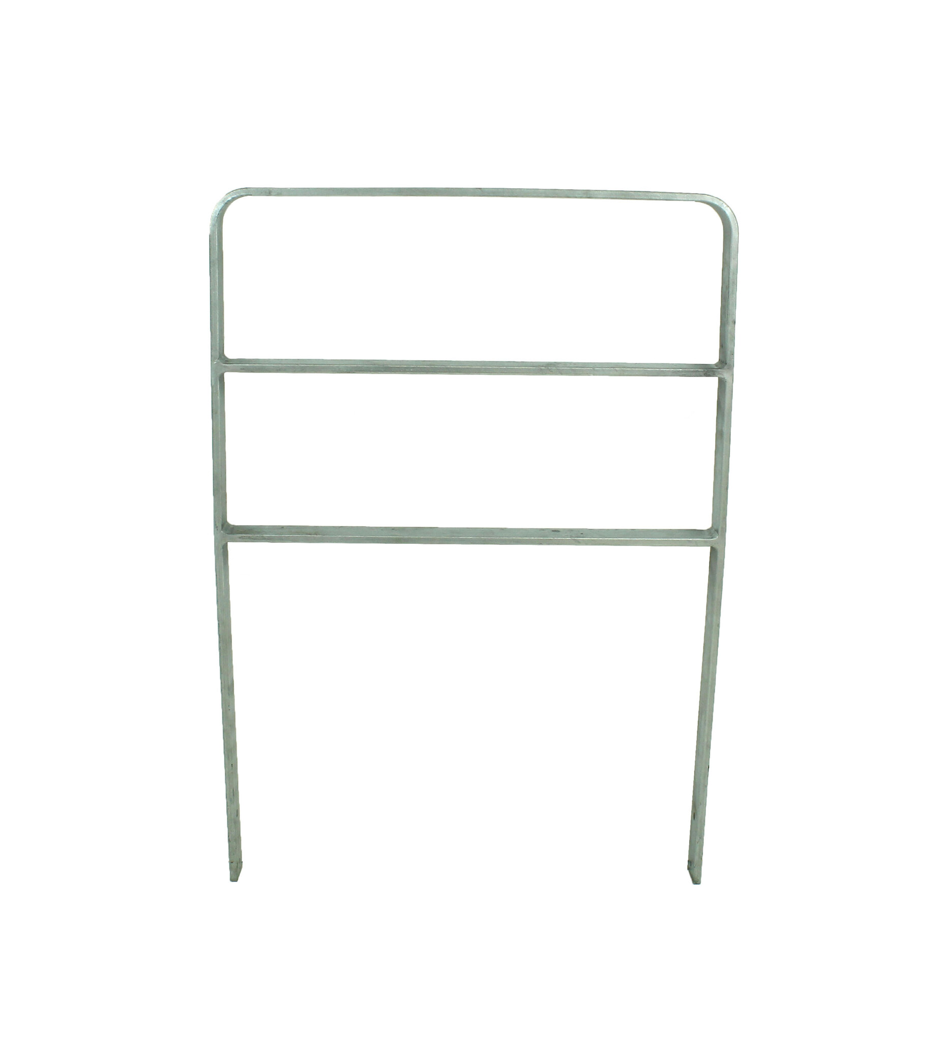 Arceau vélo acier plat 750 x 1050  mm avec deux barres transversaux + RAL 7043