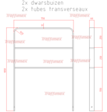 Flat steel bicycle hoop 750 x 1050 mm with two cross tubes + RAL 7043
