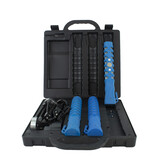 Case with 3 LED traffic batons - blue - rechargeable