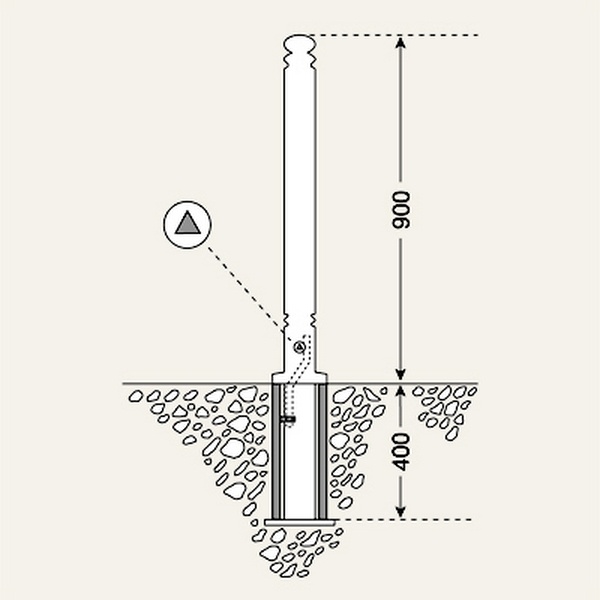 Trottoirpaal Antique - 900 x 80 mm - RAL 6009