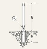 Sidewalk post Antique - 900 x 80 mm - RAL 6009 - removable