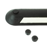 Fietspadafscheider 100 cm uit rubber zwart/wit