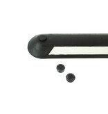 Fietspadafscheider 100 cm uit rubber zwart/wit