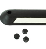 Fietspadafscheider 100 cm uit rubber zwart/wit