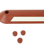Fietspadafscheider 100 cm uit rubber rood/wit