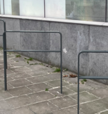 Flat steel bicycle hoop 750 x 1050 mm with two cross tubes + RAL 7043