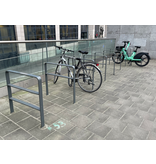 Platstaal fietsbeugel 750 x 1050 mm met dwarsbuis + RAL 7043