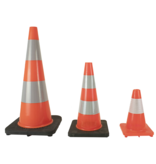 Traffic cone PU - 50 cm high with black base - Class 2