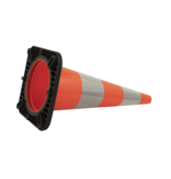 Traffic cone PU - 75 cm high with black base - Class 2