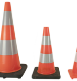Verkeerskegel PU - 75 cm hoogte met zwarte voet + Klasse 2