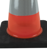 Verkeerskegel PU - 75 cm hoogte met zwarte voet + Klasse 2