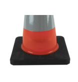 Traffic cone PU - 75 cm high with black base - Class 2