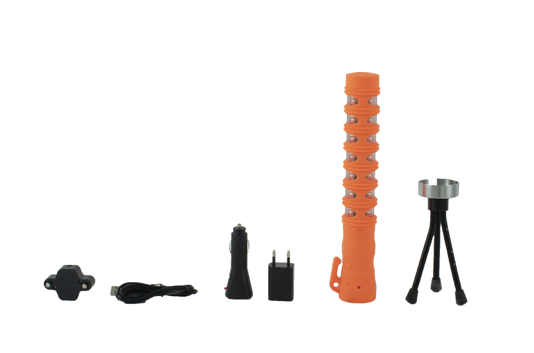 Baton de police lumineux - orange - rechargeable