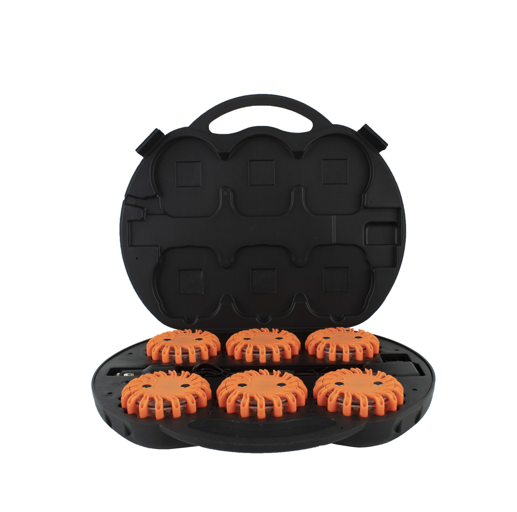 Case with 6 orange rechargeable  rotor lights - magnetic